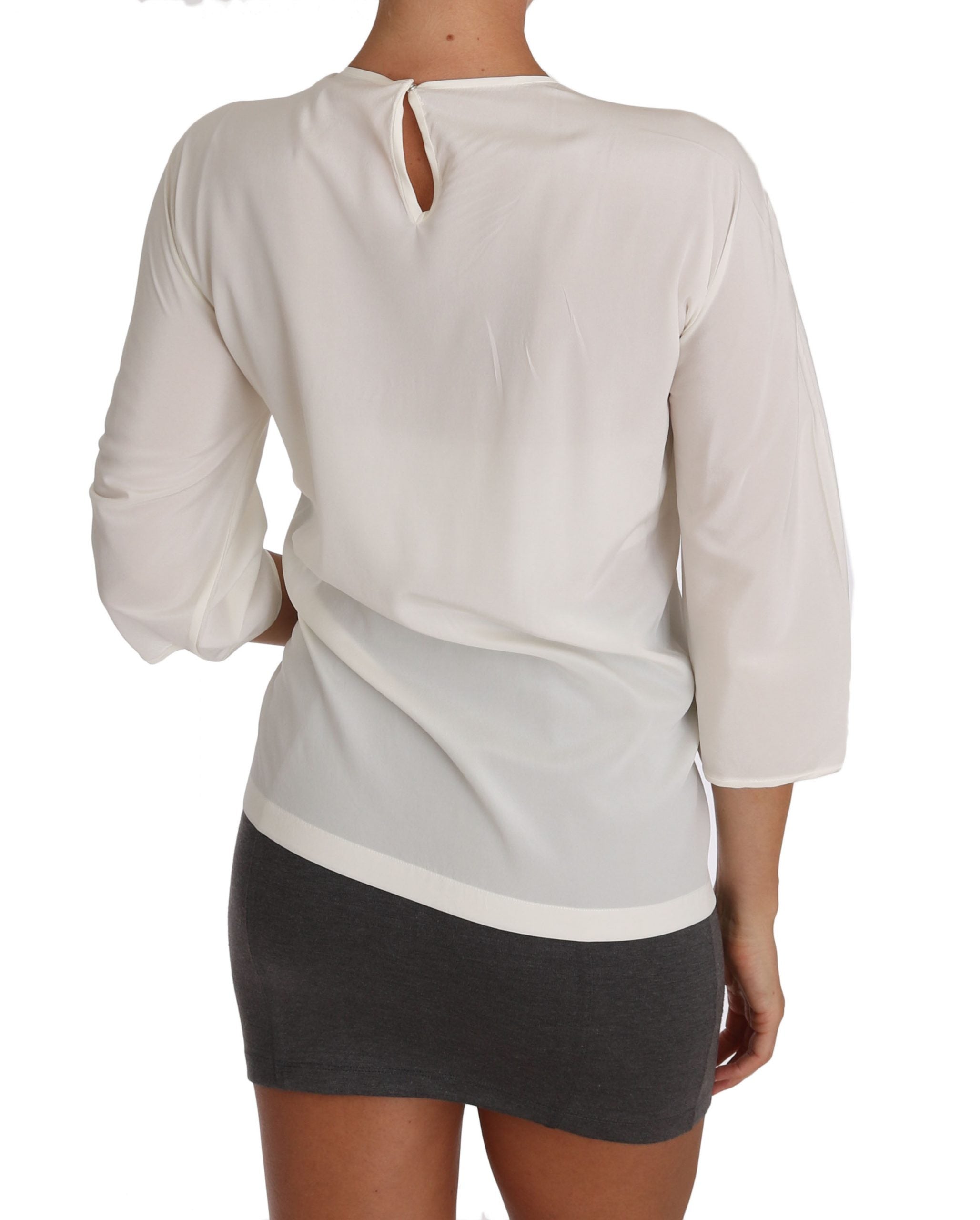 Dolce & Gabbana Weißes Seiden-T-Shirt #dgfamily Bluse