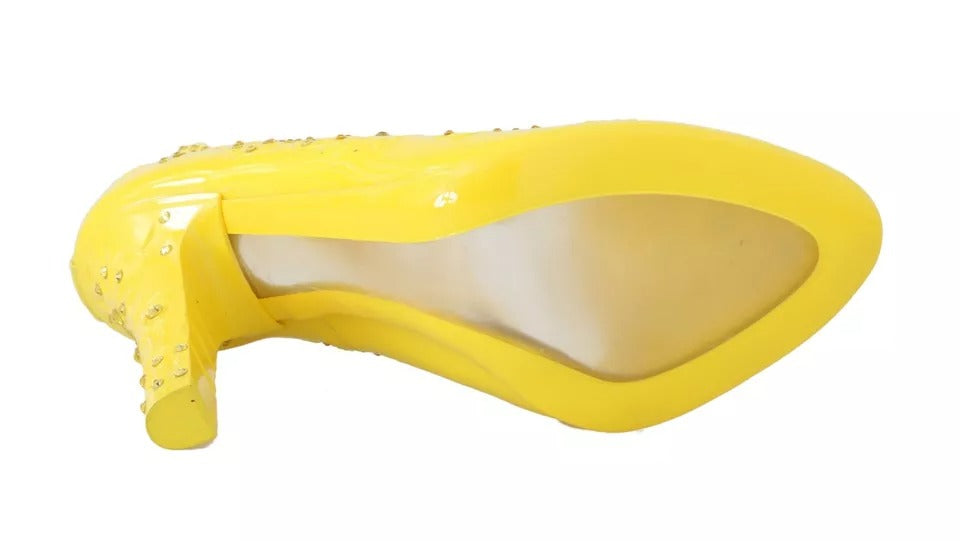 Dolce & Gabbana Gelbe Kristall-High Heels CINDERELLA Schuhe