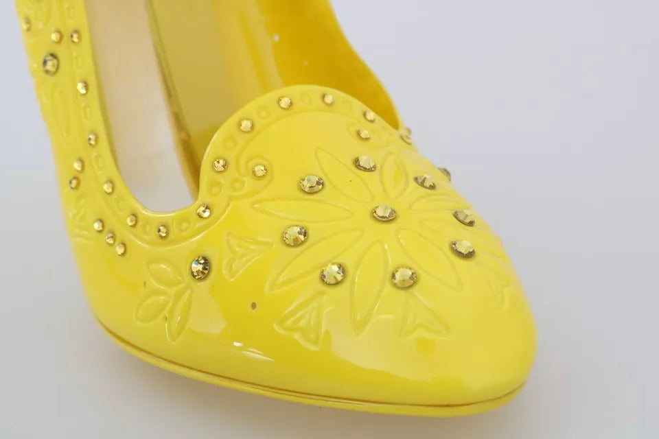 Dolce & Gabbana Gelbe Kristall-High Heels CINDERELLA Schuhe