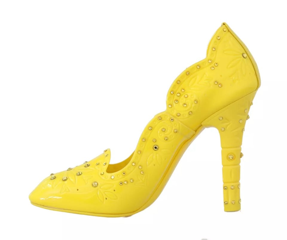 Dolce & Gabbana Gelbe Kristall-High Heels CINDERELLA Schuhe