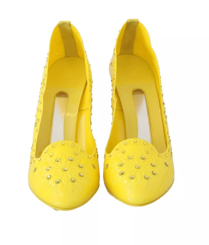 Dolce & Gabbana Gelbe Crystal Heels CINDERELLA Schuhe