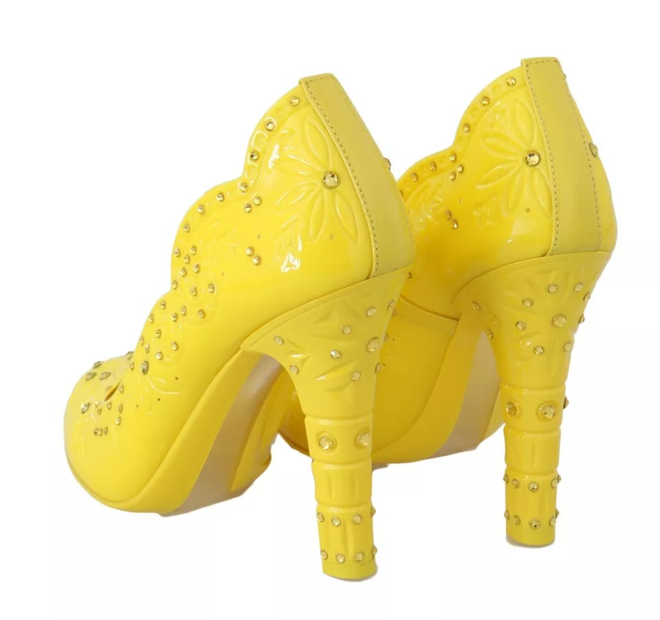 Dolce & Gabbana Gelbe Crystal Heels CINDERELLA Schuhe