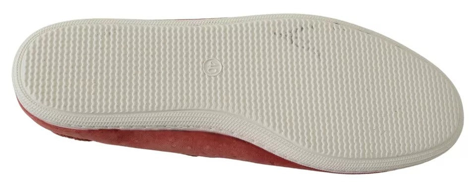 Pantofola D'Oro Scharlachrot Blau Gestreift Flache Slip-On Schuhe