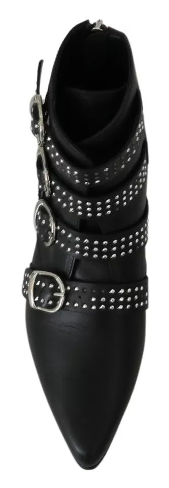Dondup Schwarz Mode geschnallt Reißverschluss Stiefeletten Schuhe