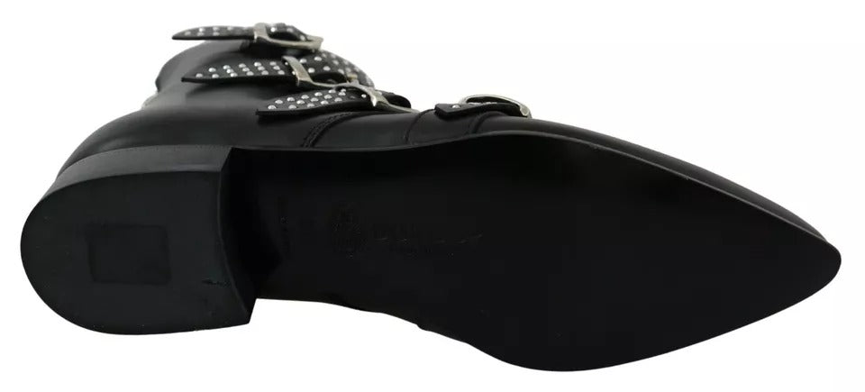 Dondup Schwarz Mode geschnallt Reißverschluss Stiefeletten Schuhe