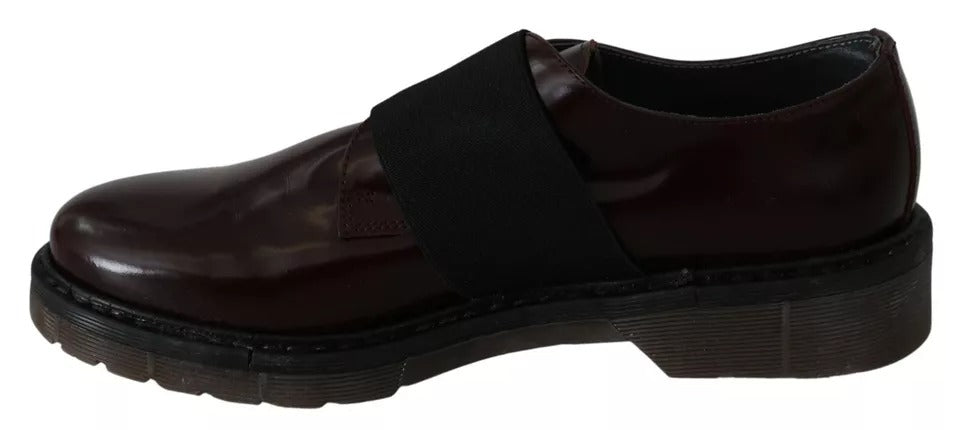 Dr. Martens Dunkelbraune Lederschuhe mit elastischem Riemen