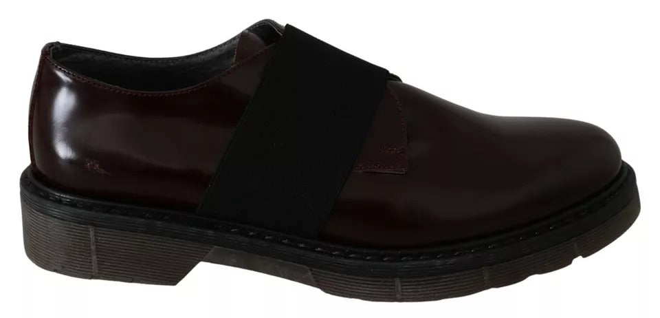 Dr. Martens Dunkelbraune Lederschuhe mit elastischem Riemen