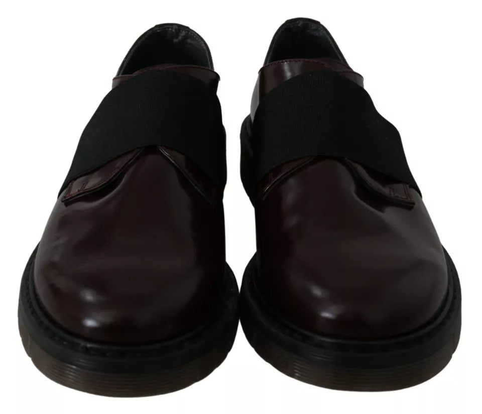 Dr. Martens Dunkelbraune Lederschuhe mit elastischem Riemen