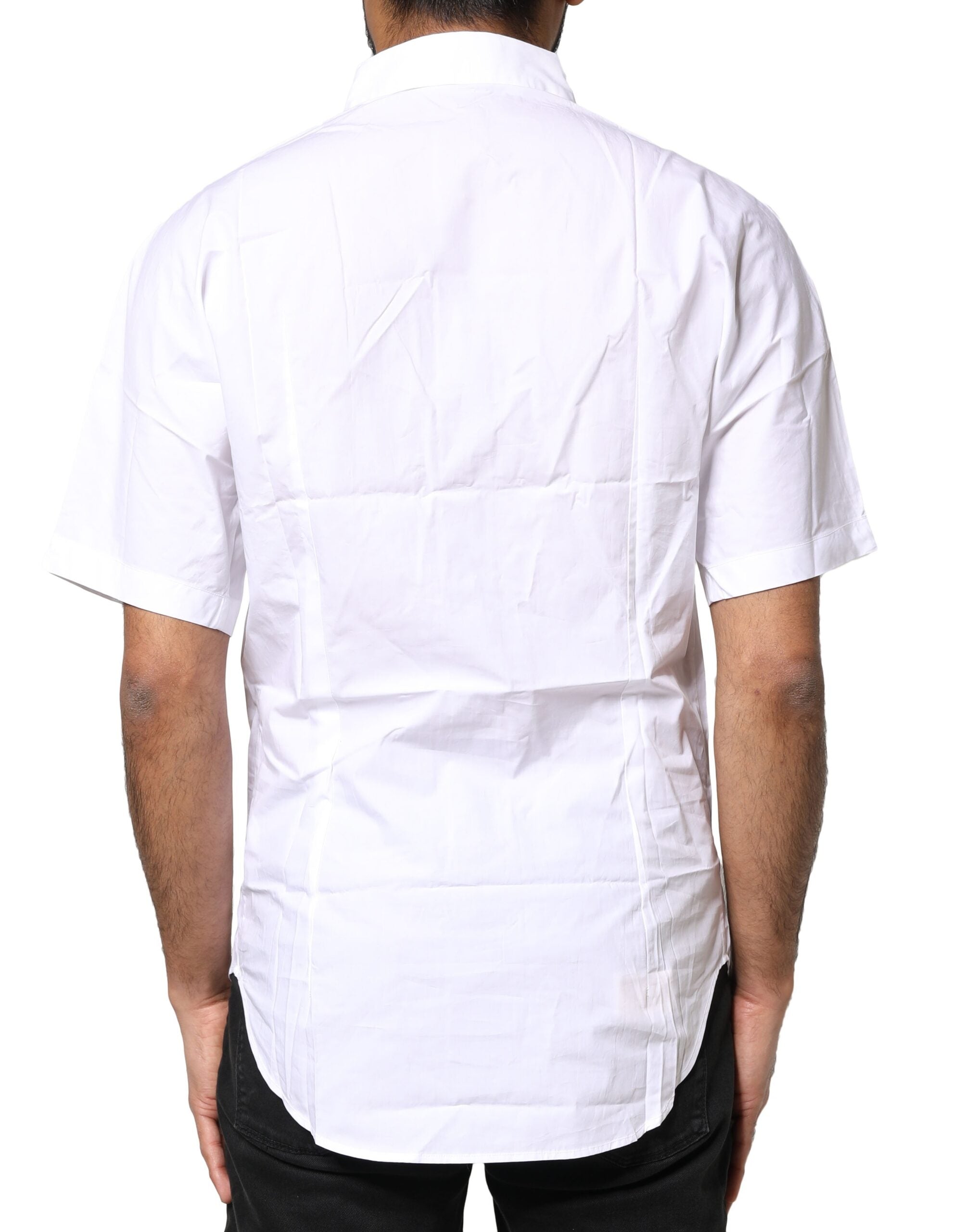 Dolce & Gabbana Weißes Baumwoll-Poloshirt mit Knopfleiste für Männer