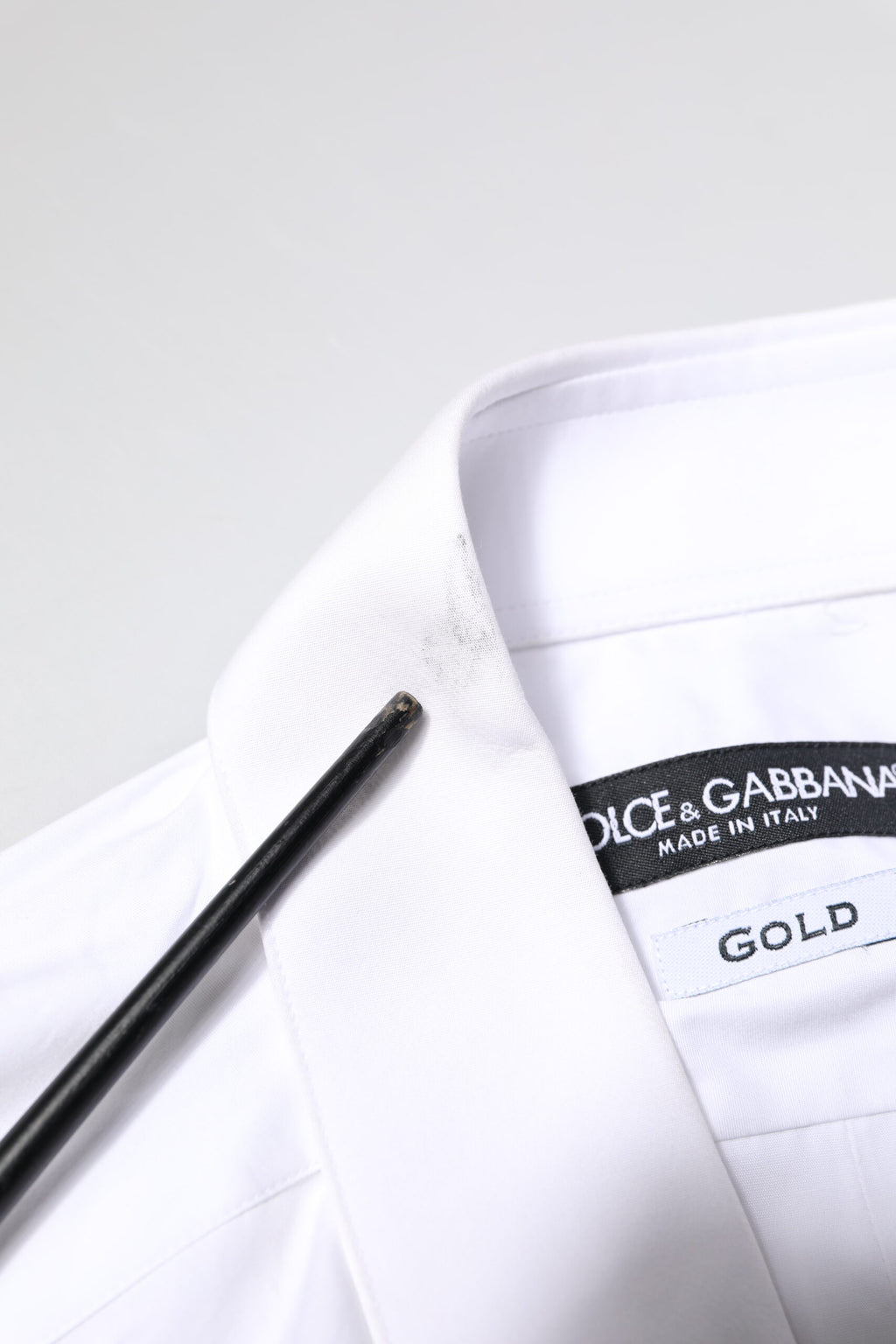 Dolce & Gabbana Weißes GOLD Baumwollhemd mit langen Ärmeln für Männer