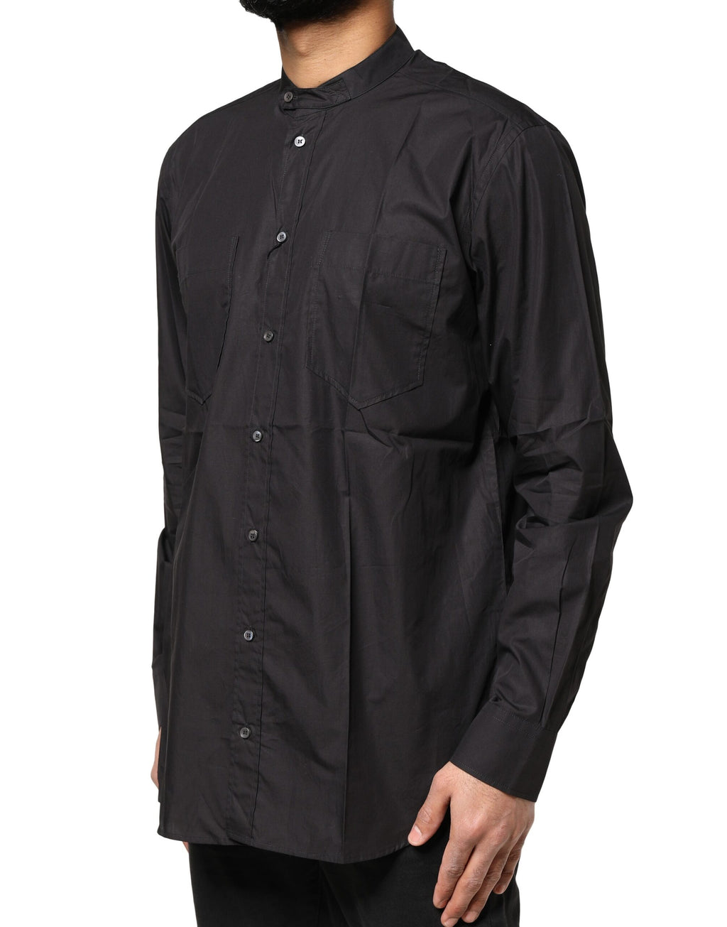 Dolce & Gabbana Schwarzes Button Down Hemd aus Baumwolle für Männer
