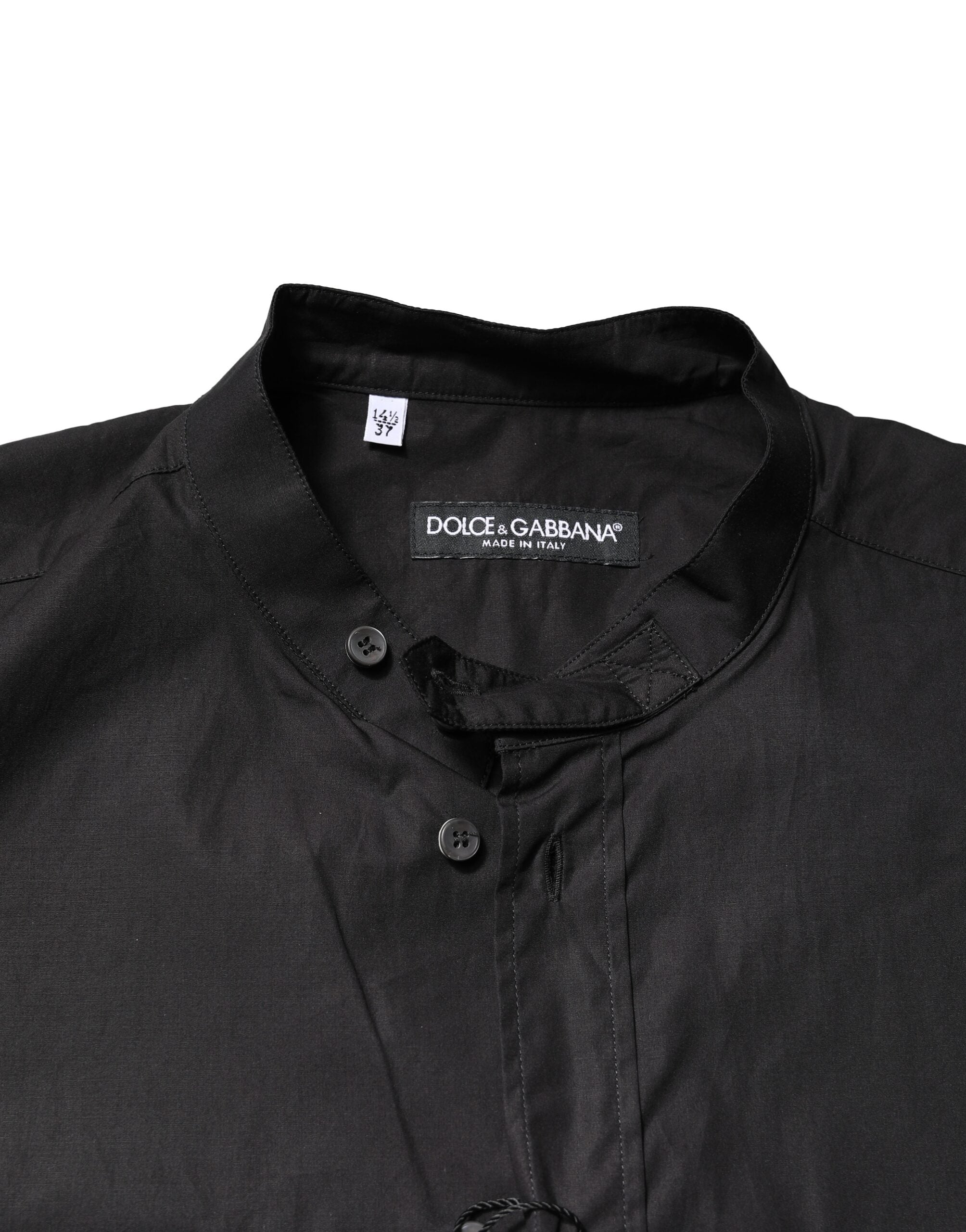 Dolce & Gabbana Schwarzes Button Down Hemd aus Baumwolle für Männer