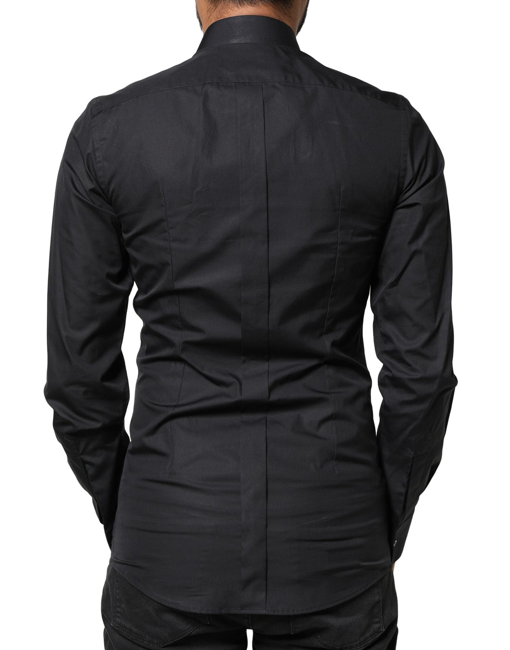 Dolce & Gabbana Schwarzes Love Stickerei GOLD Formelles Hemd