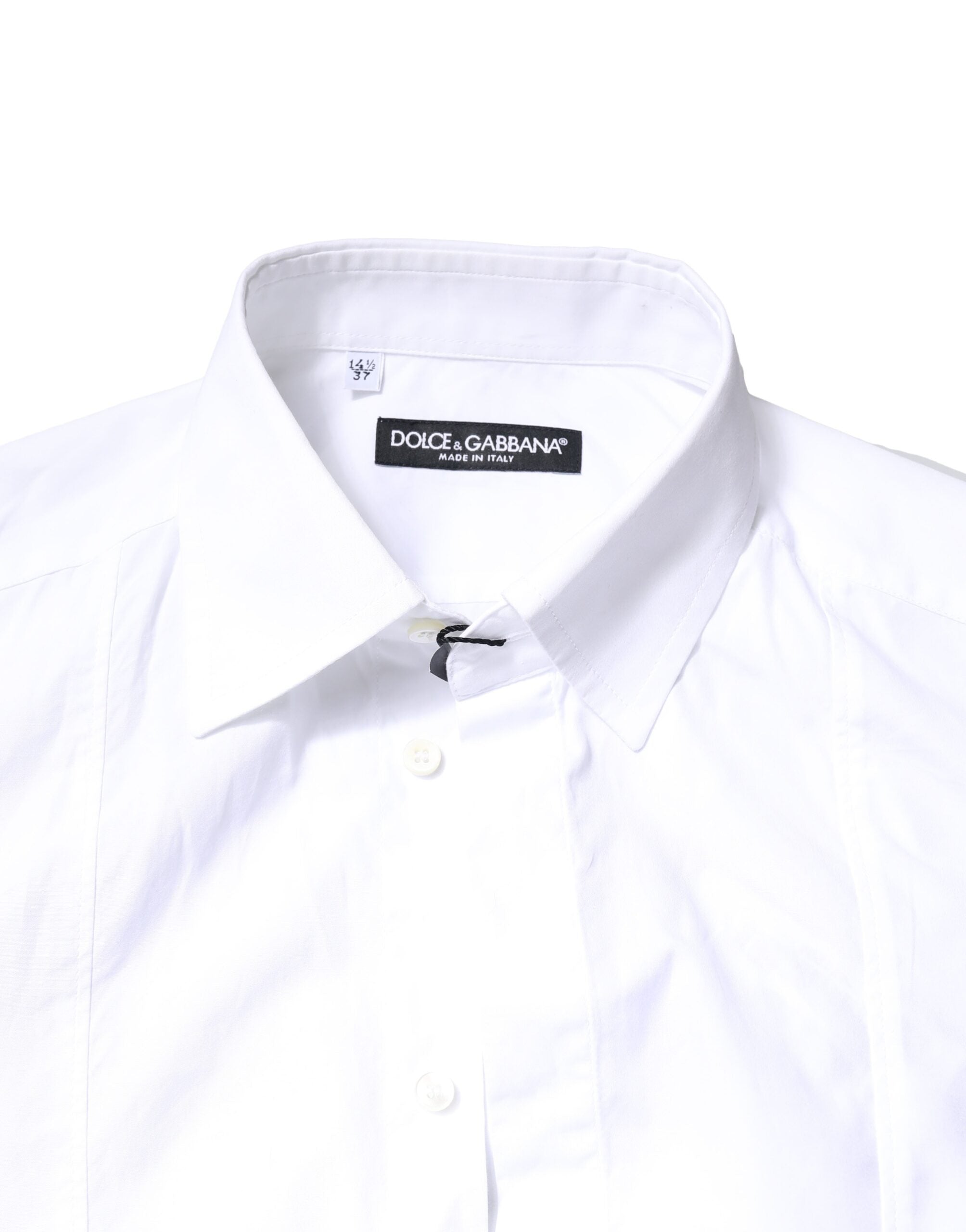 Dolce & Gabbana Weißes Baumwollhemd mit langen Ärmeln für formelle Anlässe