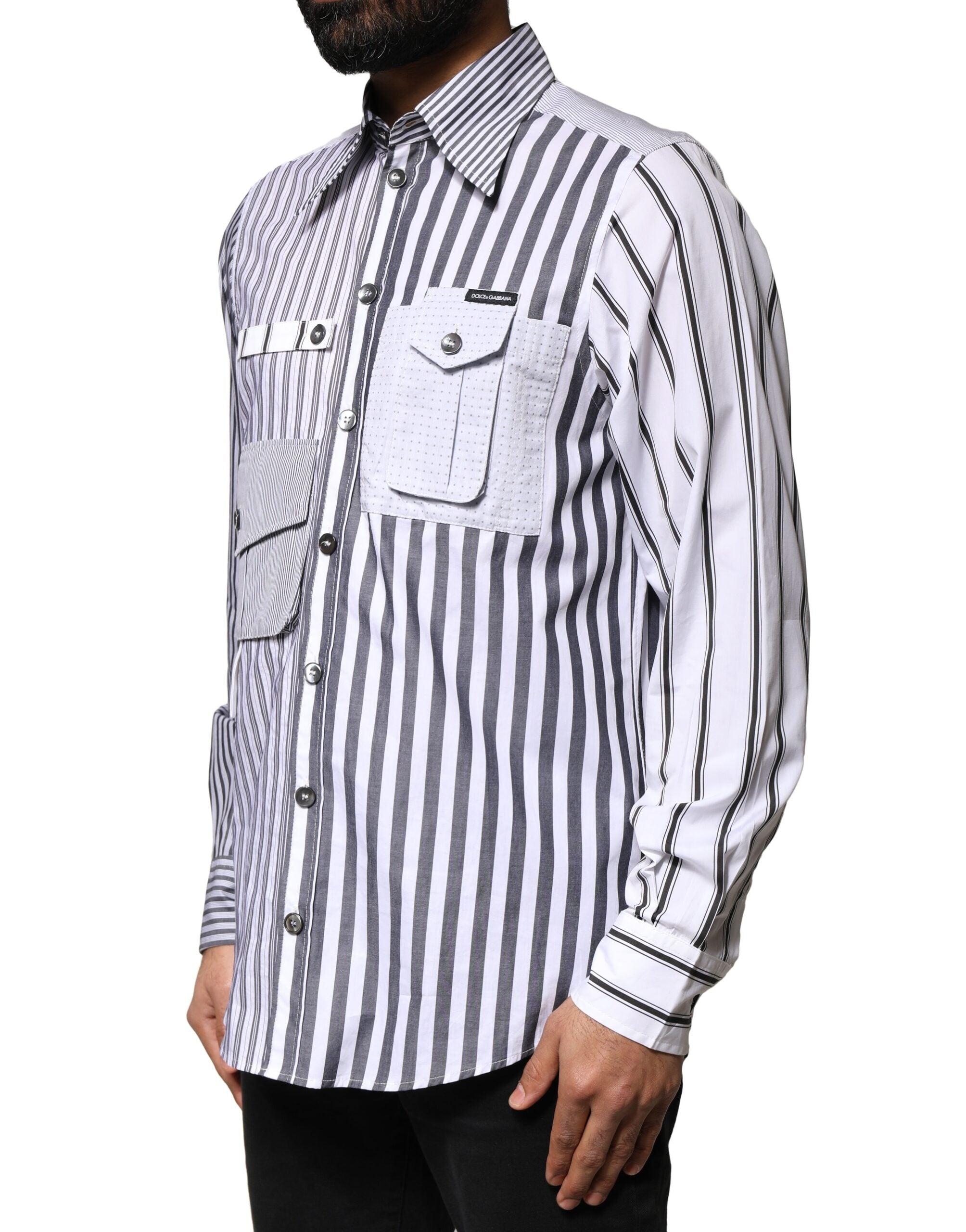 Dolce & Gabbana Mehrfarbig gestreiftes Button Down Freizeithemd