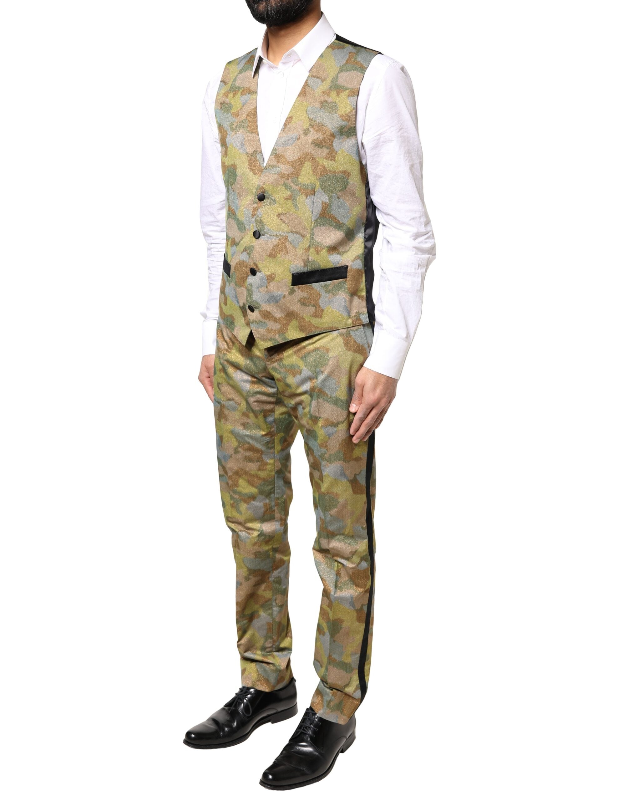 Dolce & Gabbana Multicolor Camouflage SICILIA 3 Stück Anzug