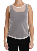 Dolce & Gabbana weißes transparentes ärmelloses Netz-Tanktop