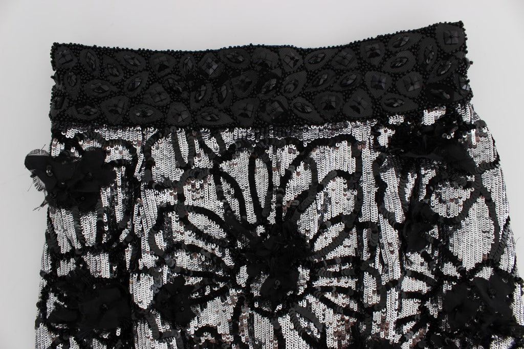 Dolce & Gabbana Schwarze Mini-Shorts mit Kristallpailletten