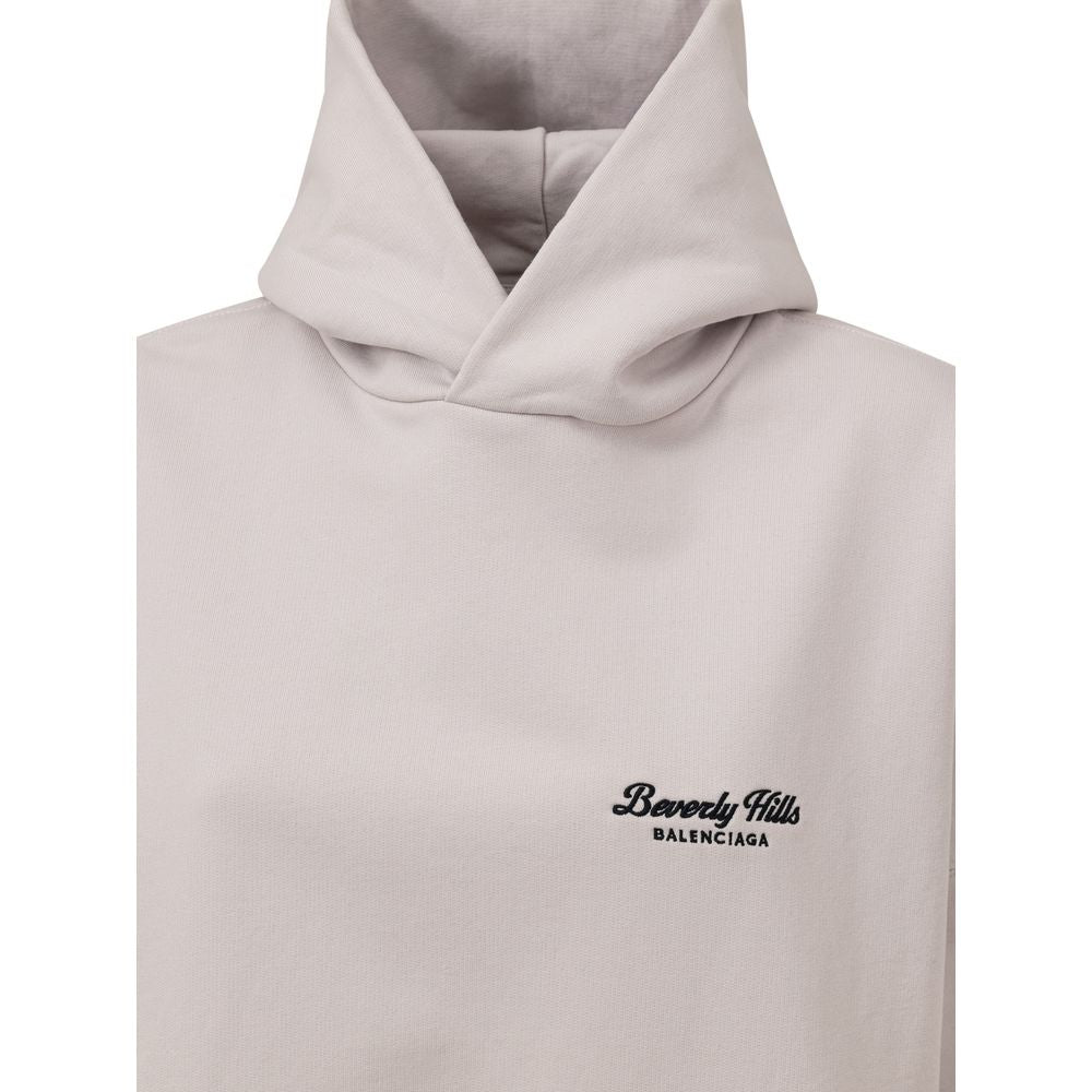 Balenciaga Grauer Baumwoll-Kapuzenpulli