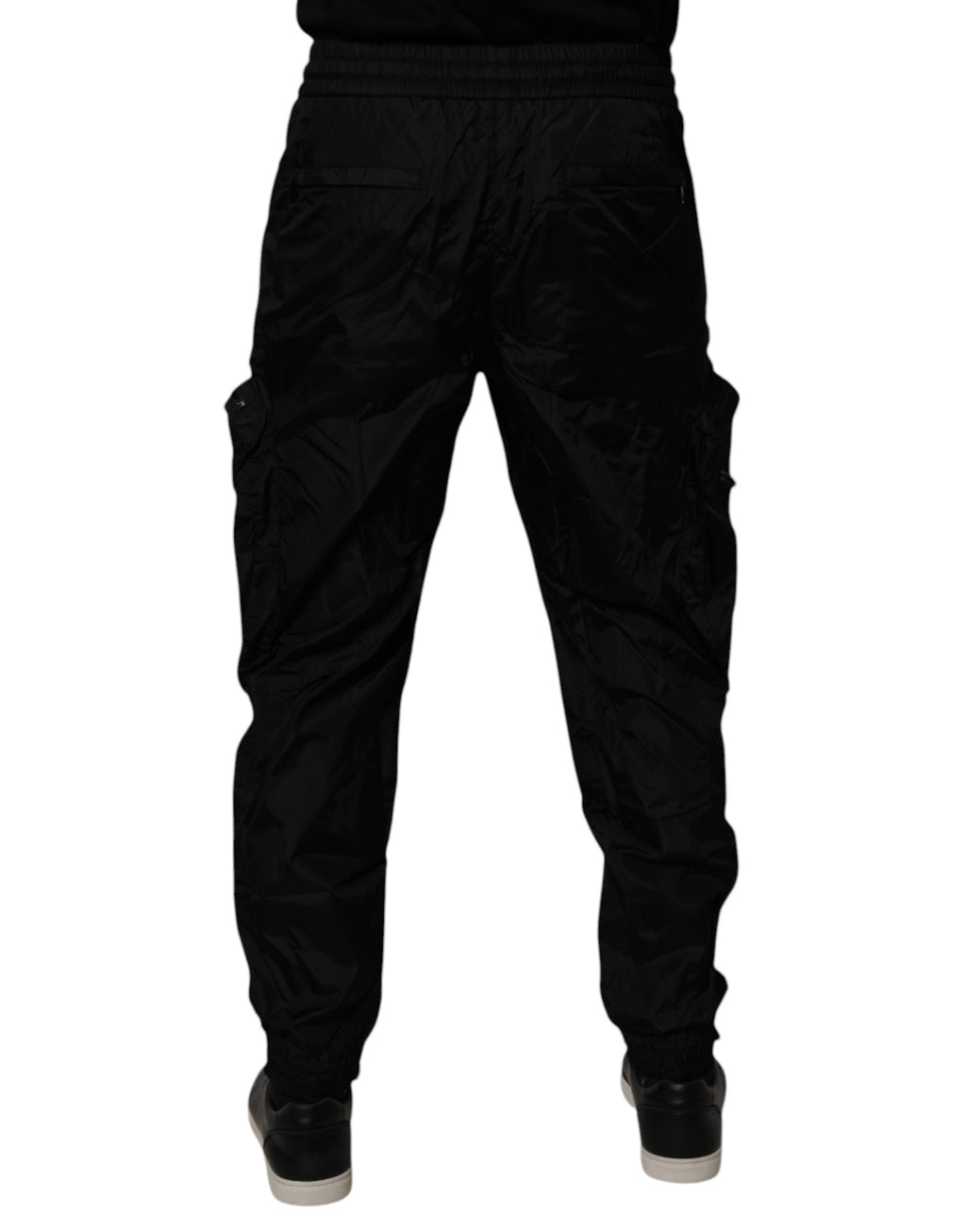 Dolce & Gabbana Schwarze Nylon Cargo Jogger Männer Sweatpants Hosen