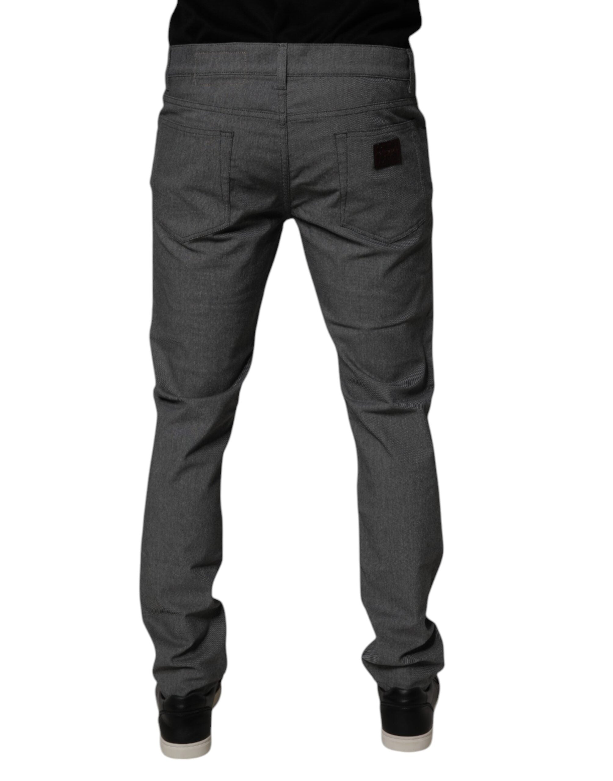 Dolce & Gabbana Graue Baumwoll-Stretch-Skinny-Denim-Jeans