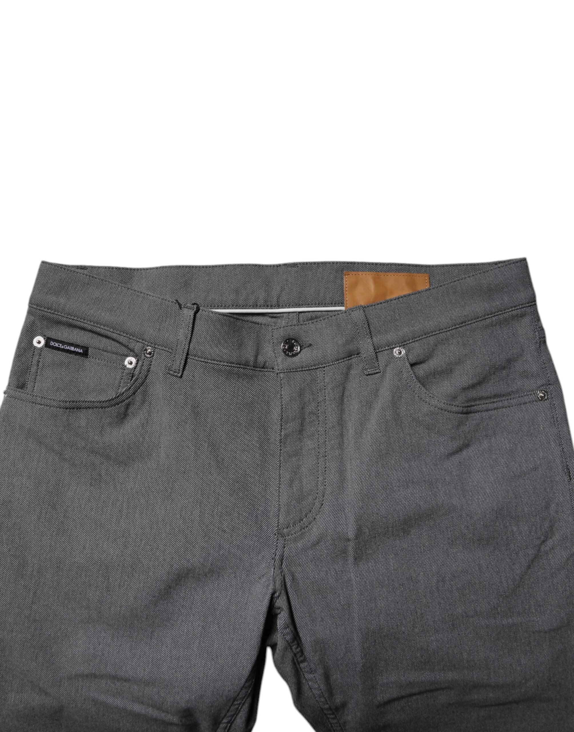 Dolce & Gabbana Graue Baumwoll-Stretch-Skinny-Denim-Jeans