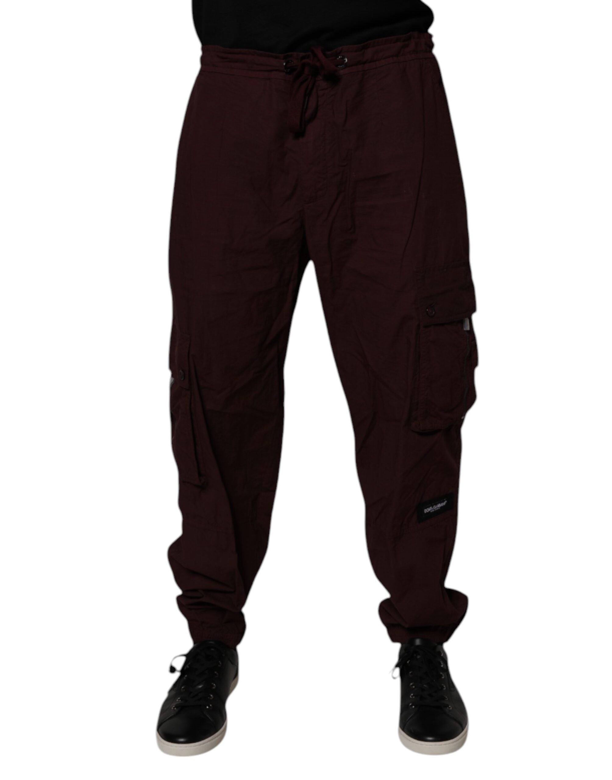 Dolce & Gabbana Kastanienbraune Baumwoll-Cargo-Jogger-Sweatpants-Hose