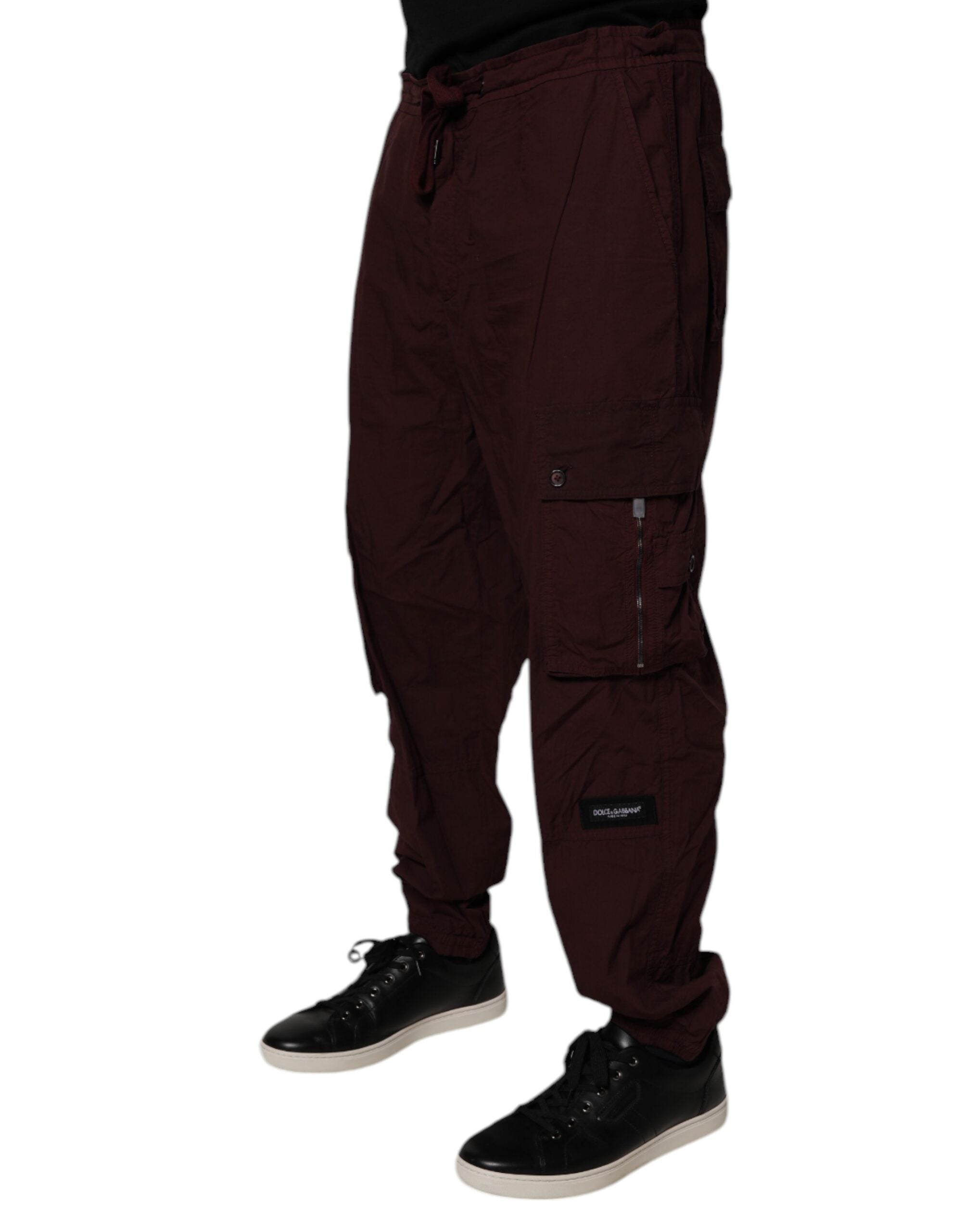 Dolce & Gabbana Kastanienbraune Baumwoll-Cargo-Jogger-Sweatpants-Hose