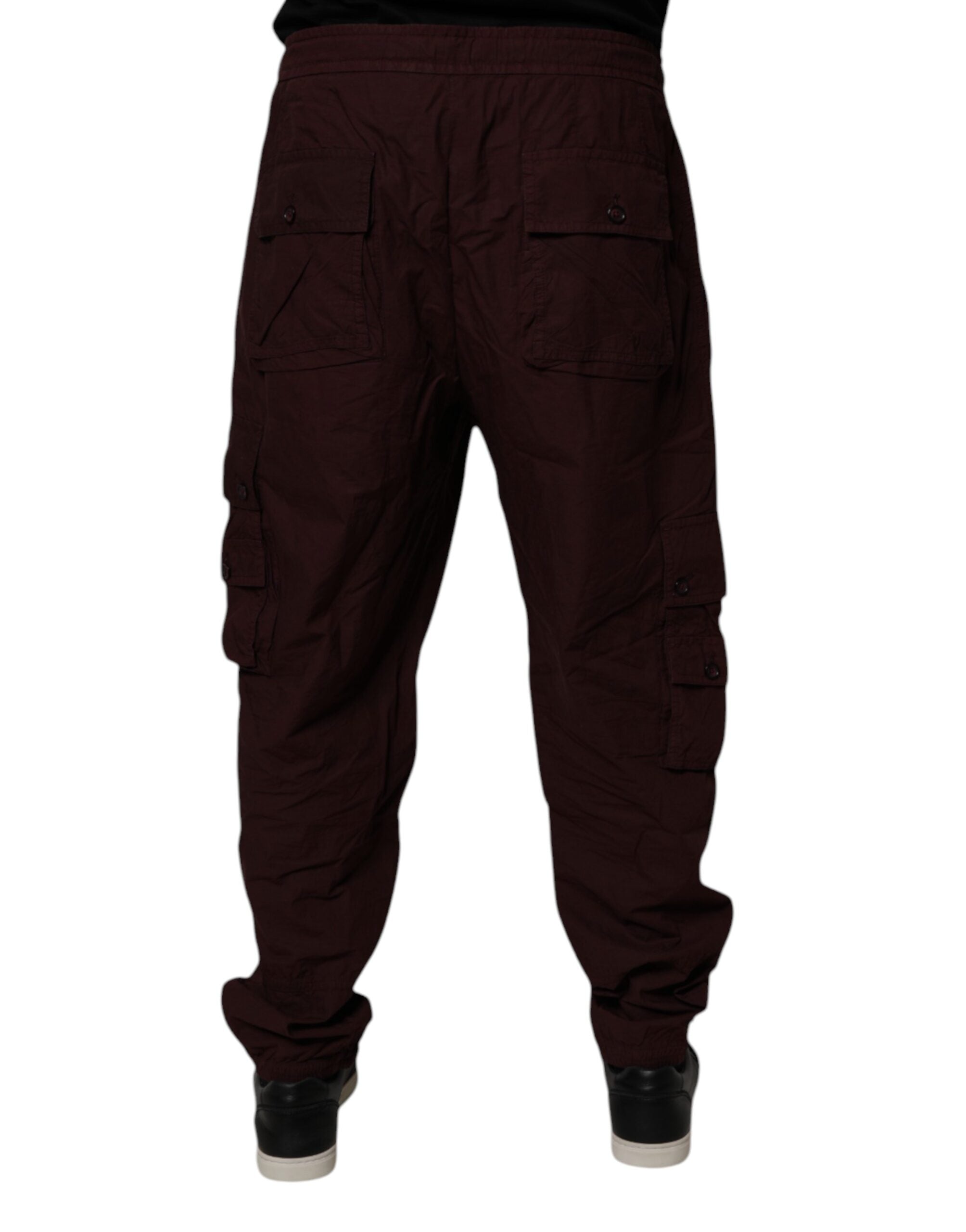Dolce & Gabbana Kastanienbraune Baumwoll-Cargo-Jogger-Sweatpants-Hose