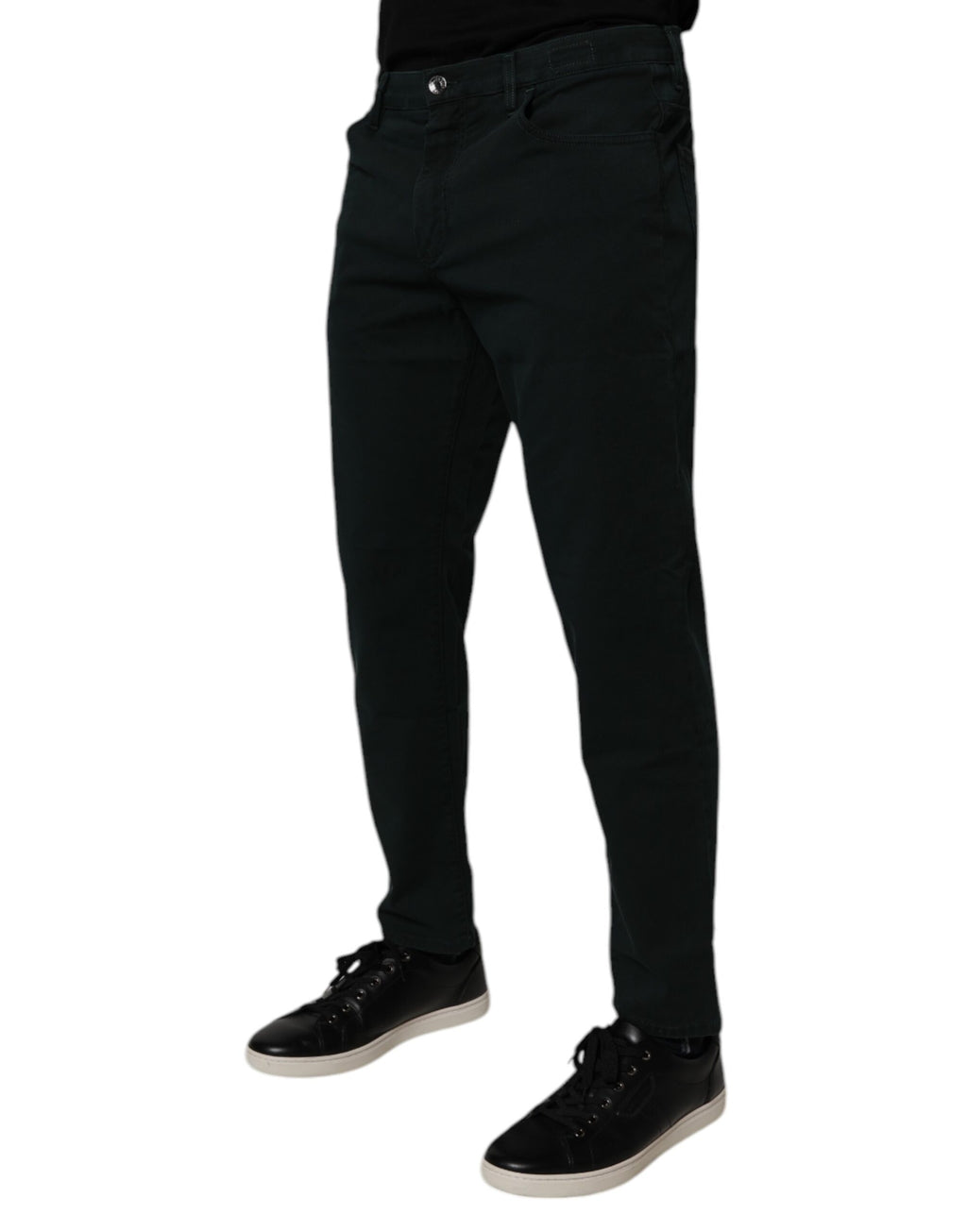 Dolce & Gabbana Dunkelgrüne Baumwolle Lose Herren Denim Jeans
