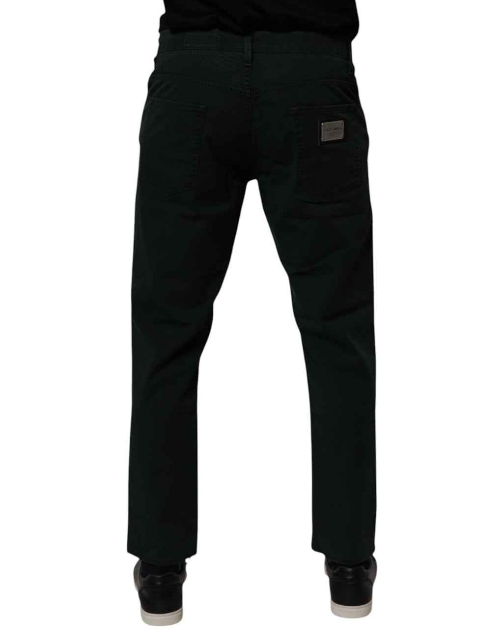 Dolce & Gabbana Dunkelgrüne Baumwolle Lose Herren Denim Jeans