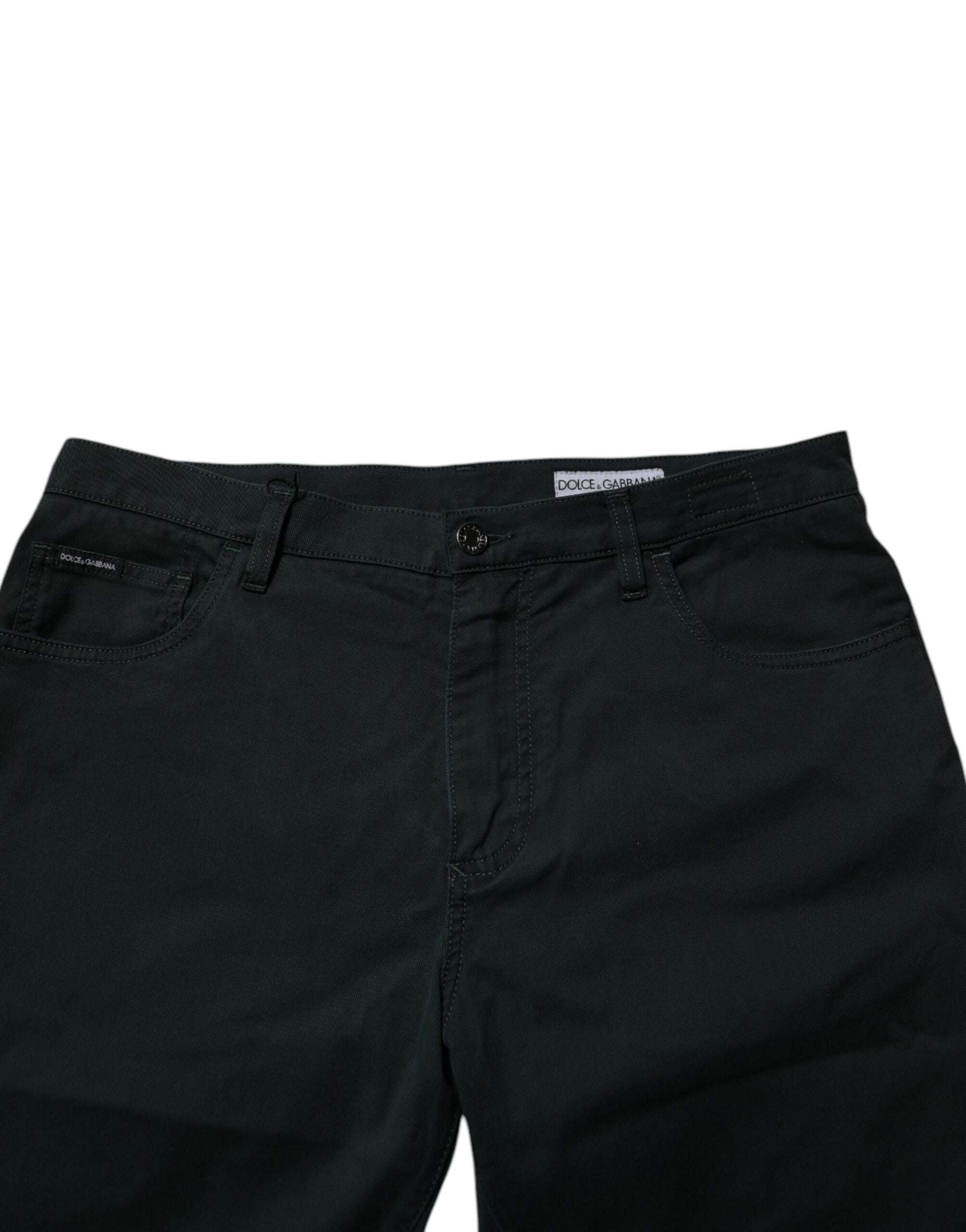 Dolce & Gabbana Dunkelgrüne Baumwolle Lose Herren Denim Jeans
