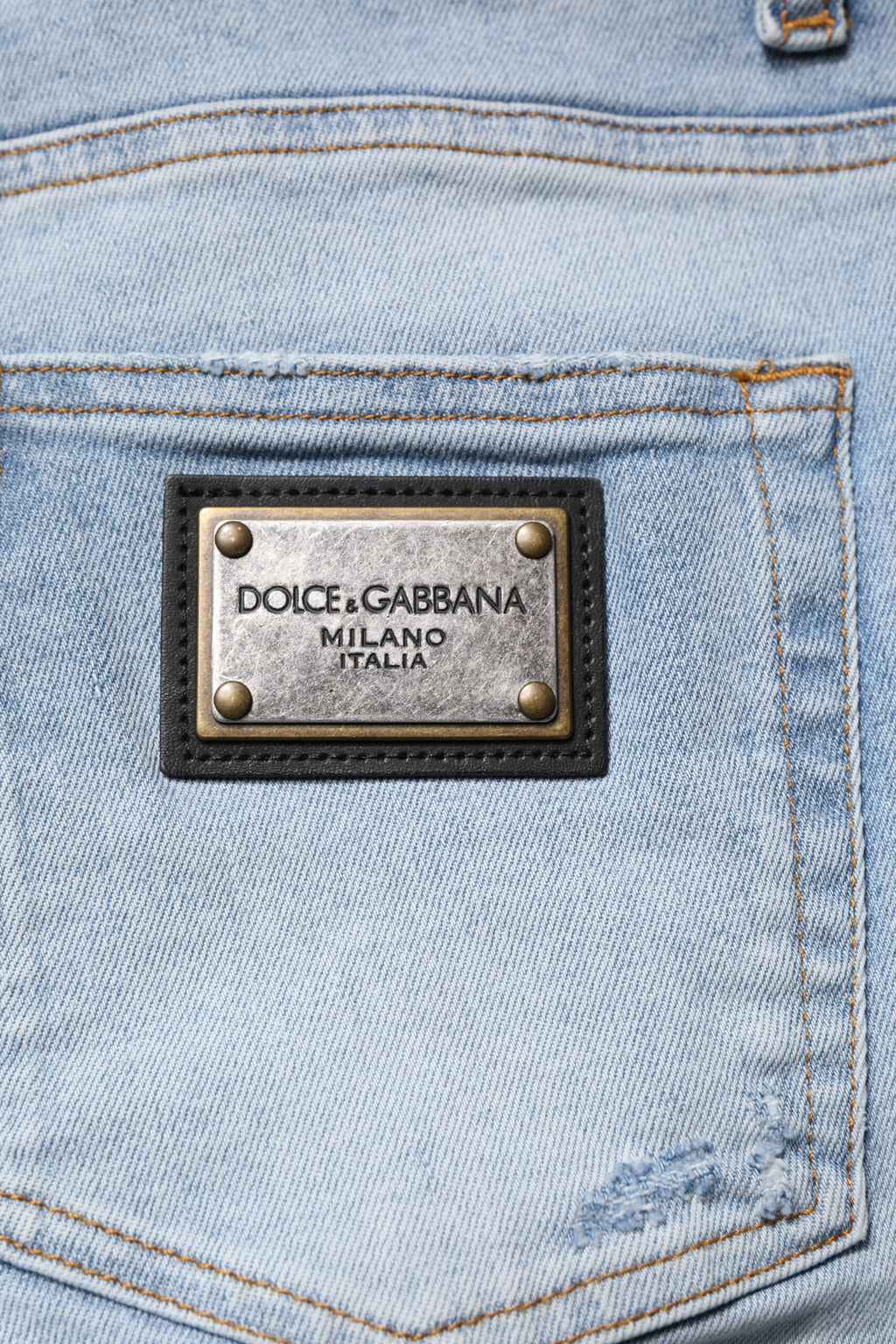 Dolce & Gabbana Blaue zerfledderte Baumwoll-Skinny Herren Denim Jeans