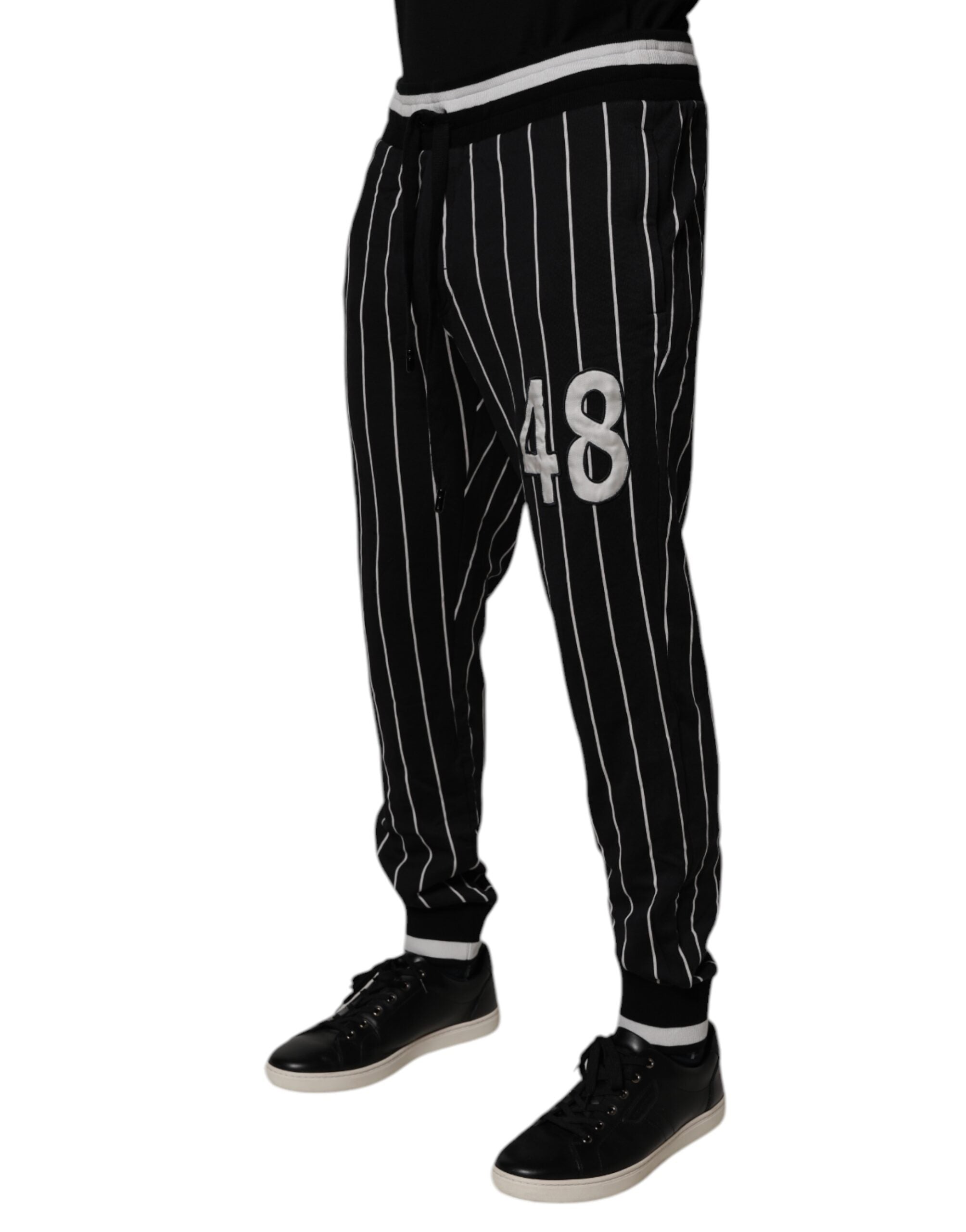 Dolce & Gabbana Schwarz-weiß gestreifte Jogger-Sweatpants Hose