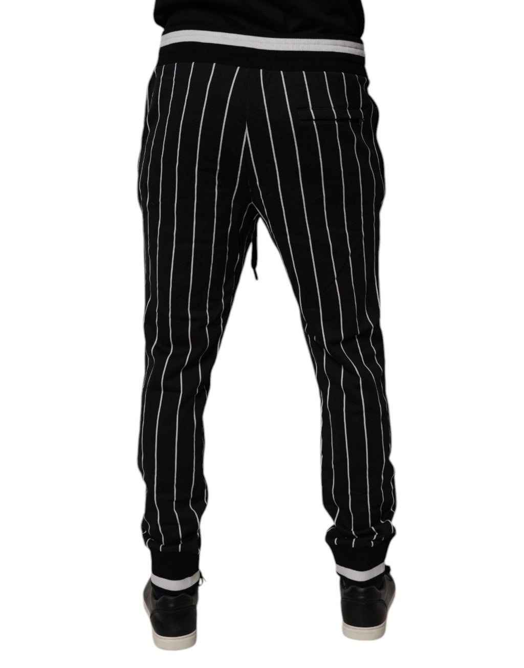 Dolce & Gabbana Schwarz-weiß gestreifte Jogger-Sweatpants Hose