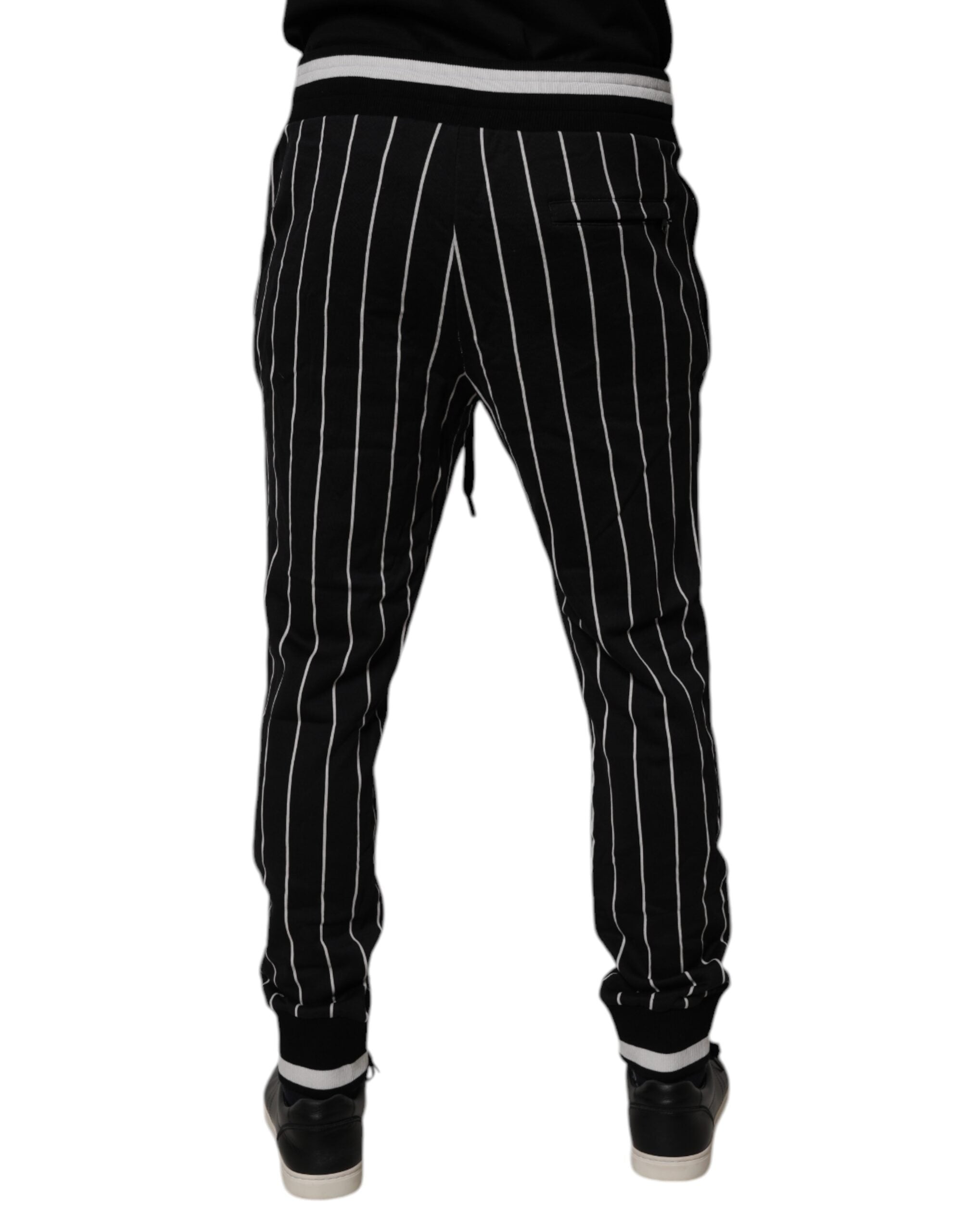 Dolce & Gabbana Schwarz-weiß gestreifte Jogger-Sweatpants Hose