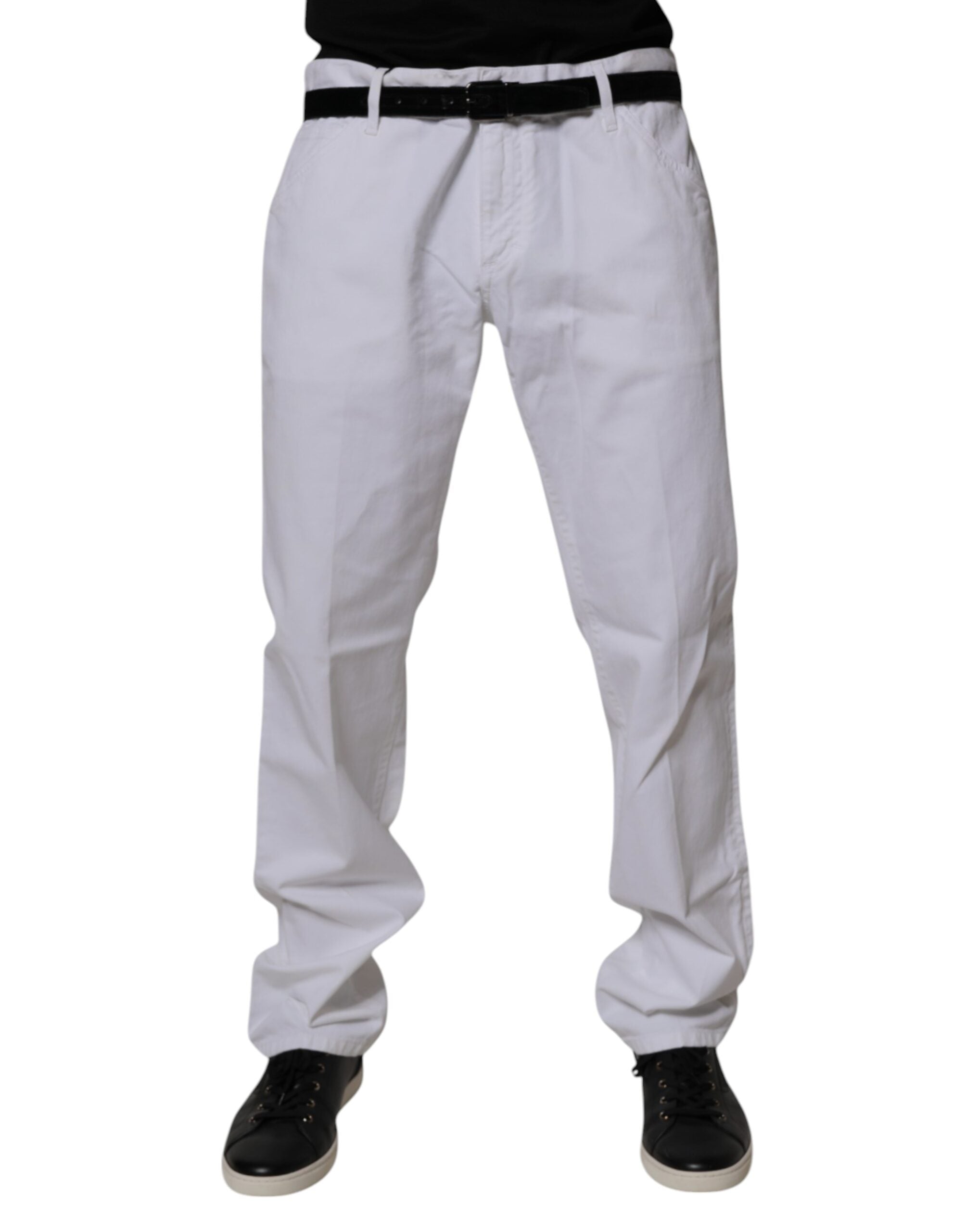 Dolce & Gabbana Weiße Baumwolle Gerade Männer Denim Jeans