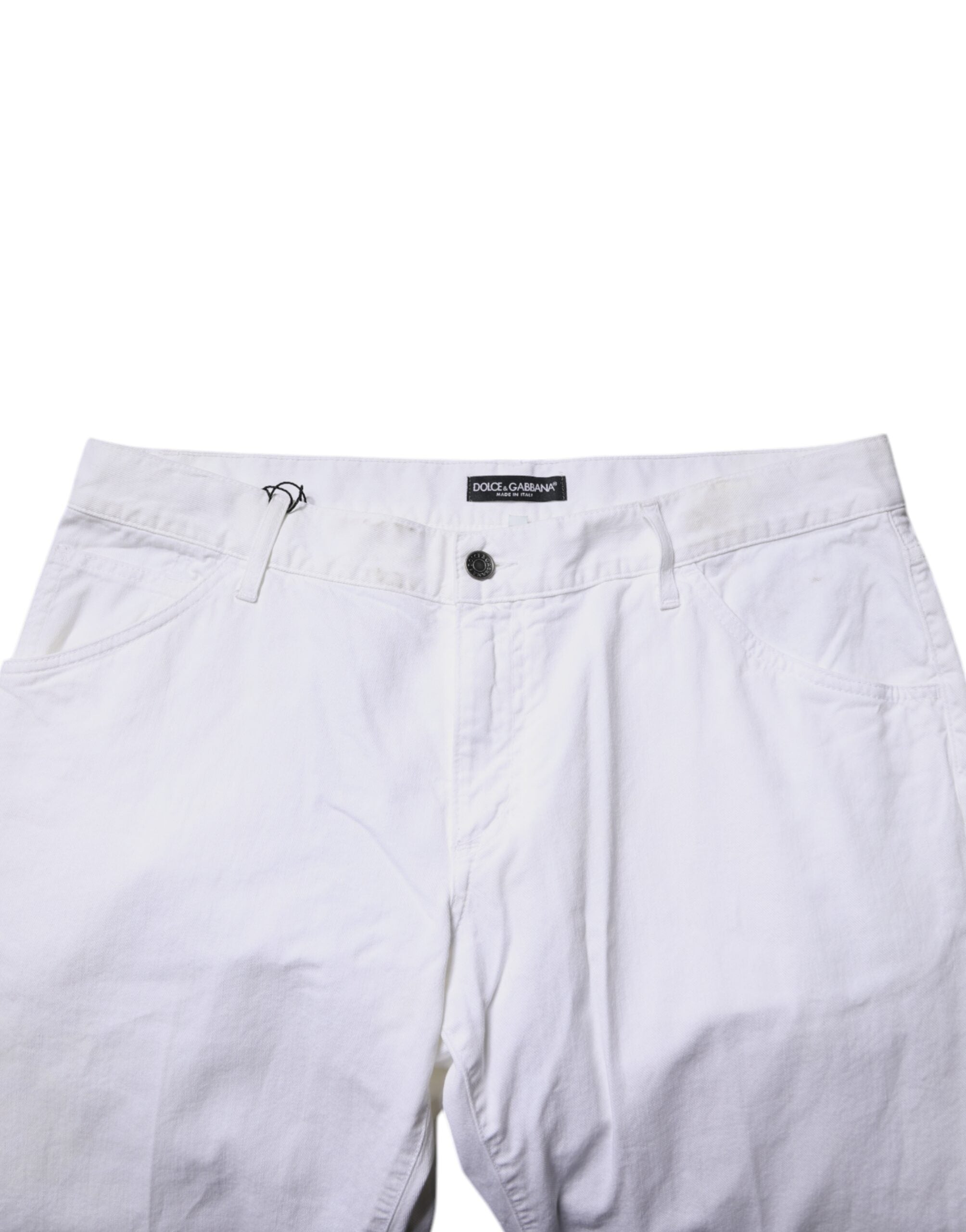 Dolce & Gabbana Weiße Baumwolle Gerade Männer Denim Jeans