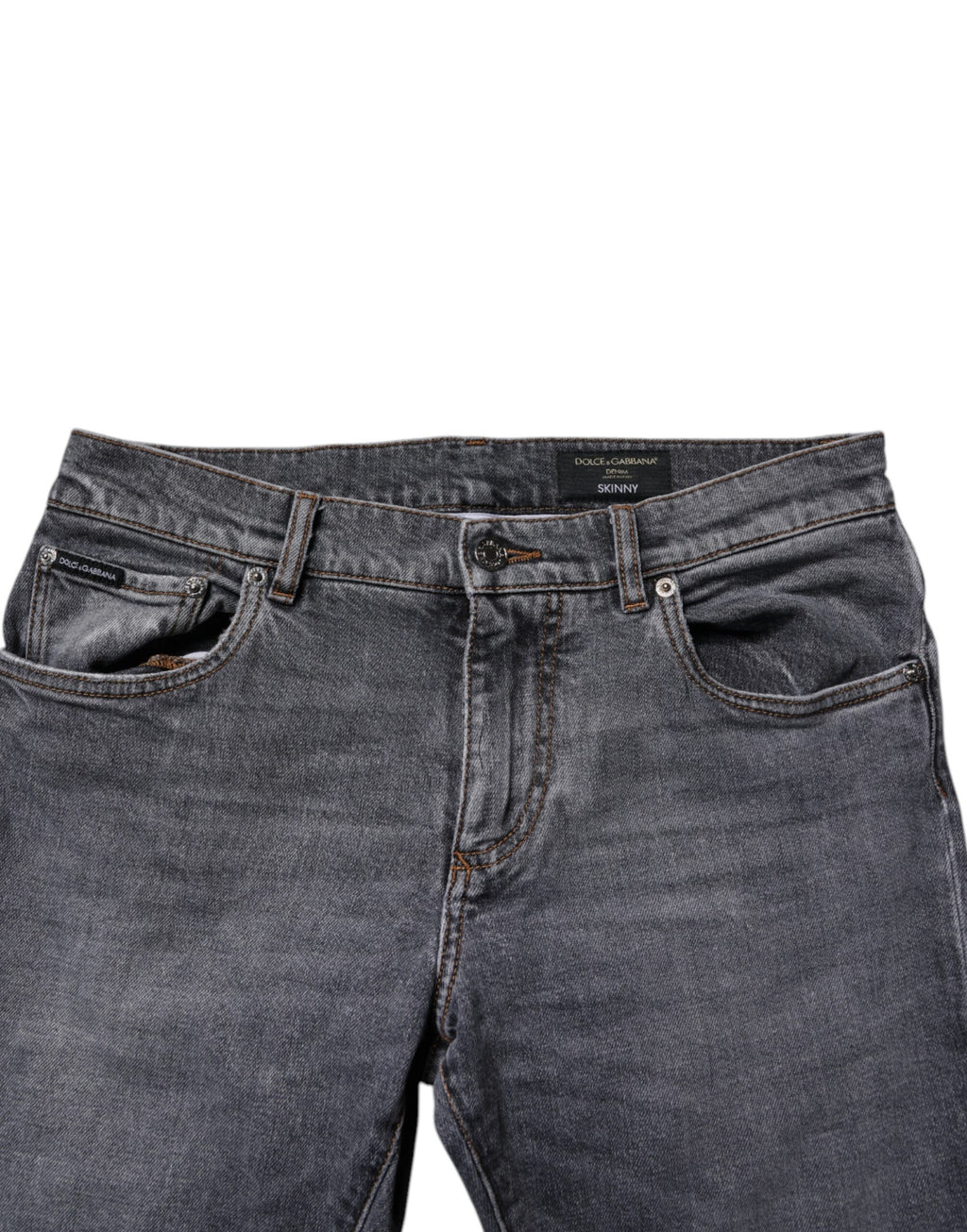 Dolce & Gabbana Dunkelgraue Baumwoll-Stretch-Skinny-Denim-Jeans