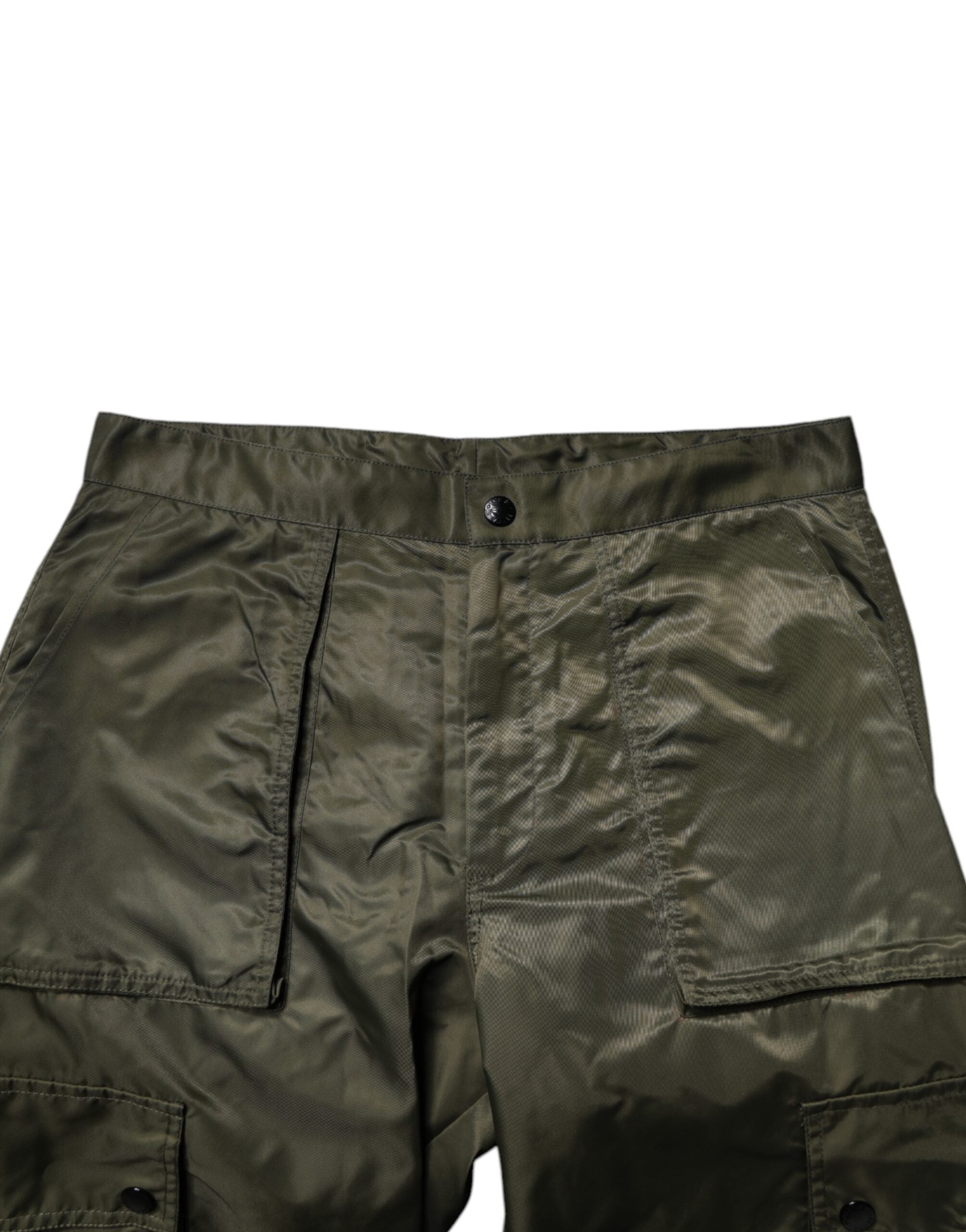 Dolce & Gabbana Dunkelgrüne Nylon Cargo-Hose
