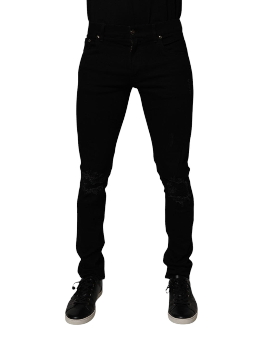 Dolce & Gabbana Schwarze Baumwoll-Stretch-Skinny-Denim-Jeans für Männer