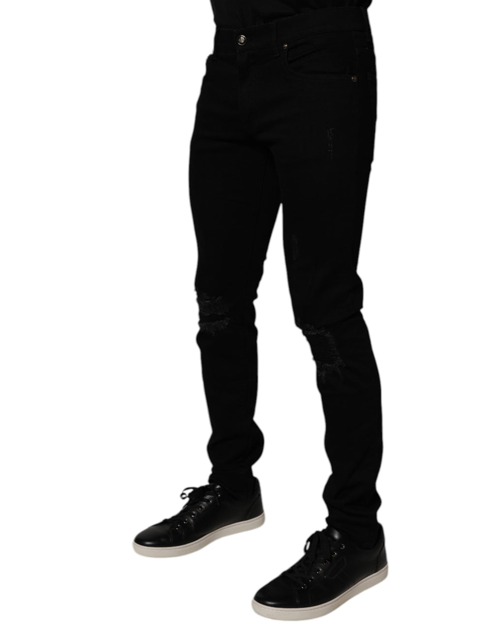Dolce & Gabbana Schwarze Baumwoll-Stretch-Skinny-Denim-Jeans für Männer