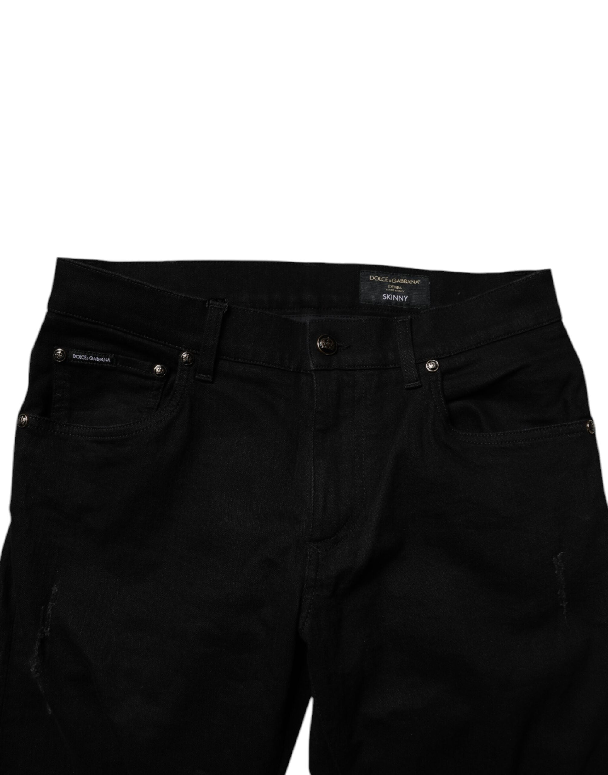 Dolce & Gabbana Schwarze Baumwoll-Stretch-Skinny-Denim-Jeans für Männer