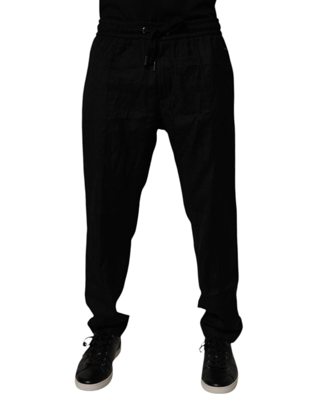 Dolce & Gabbana Schwarze Jogginghose aus Wolle Sweatpants Hose