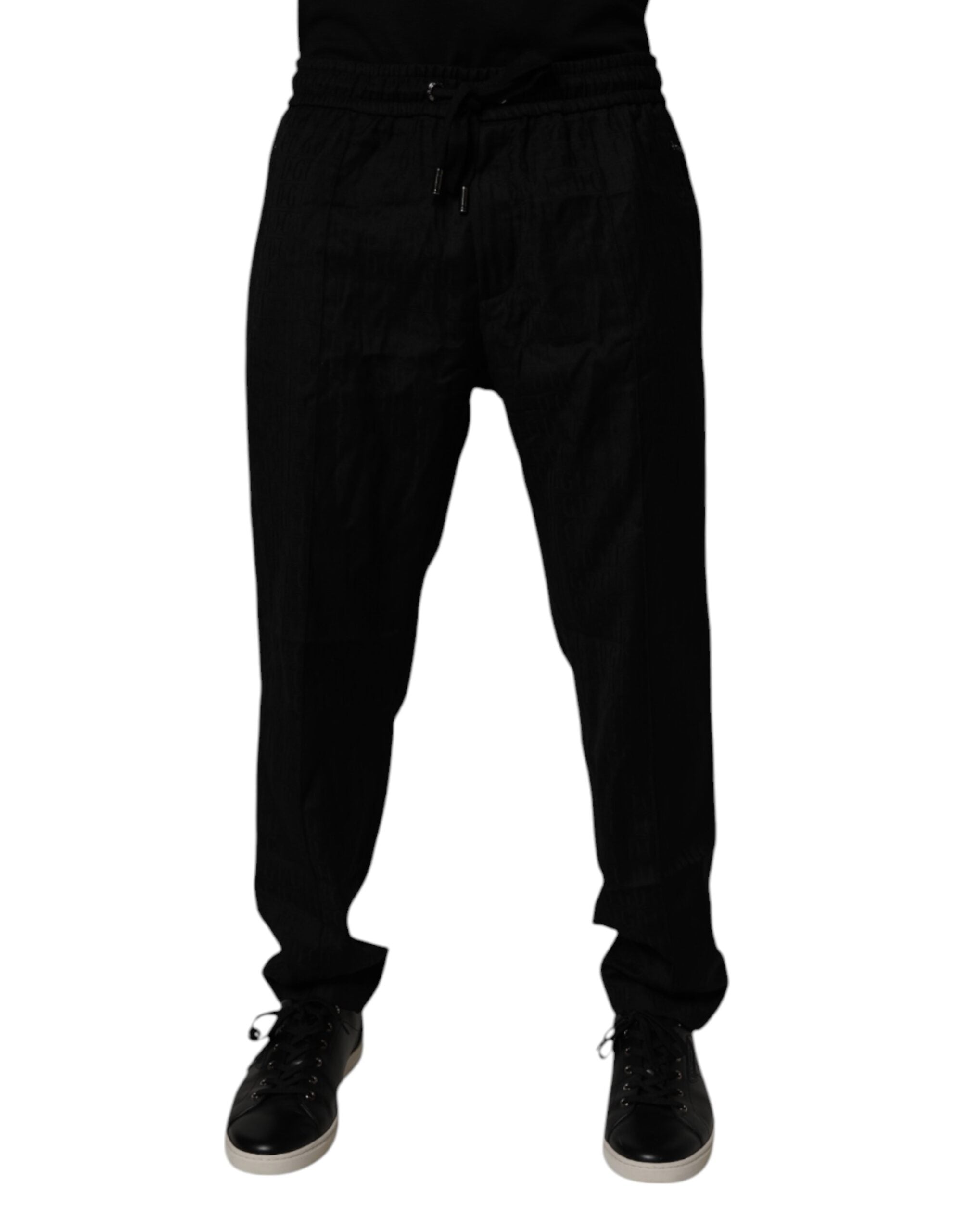 Dolce & Gabbana Schwarze Jogginghose aus Wolle Sweatpants Hose