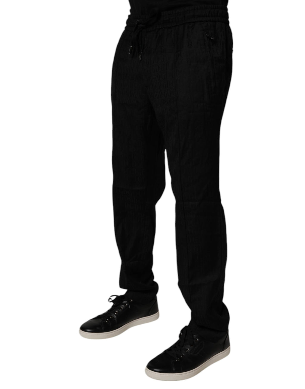 Dolce & Gabbana Schwarze Jogginghose aus Wolle Sweatpants Hose