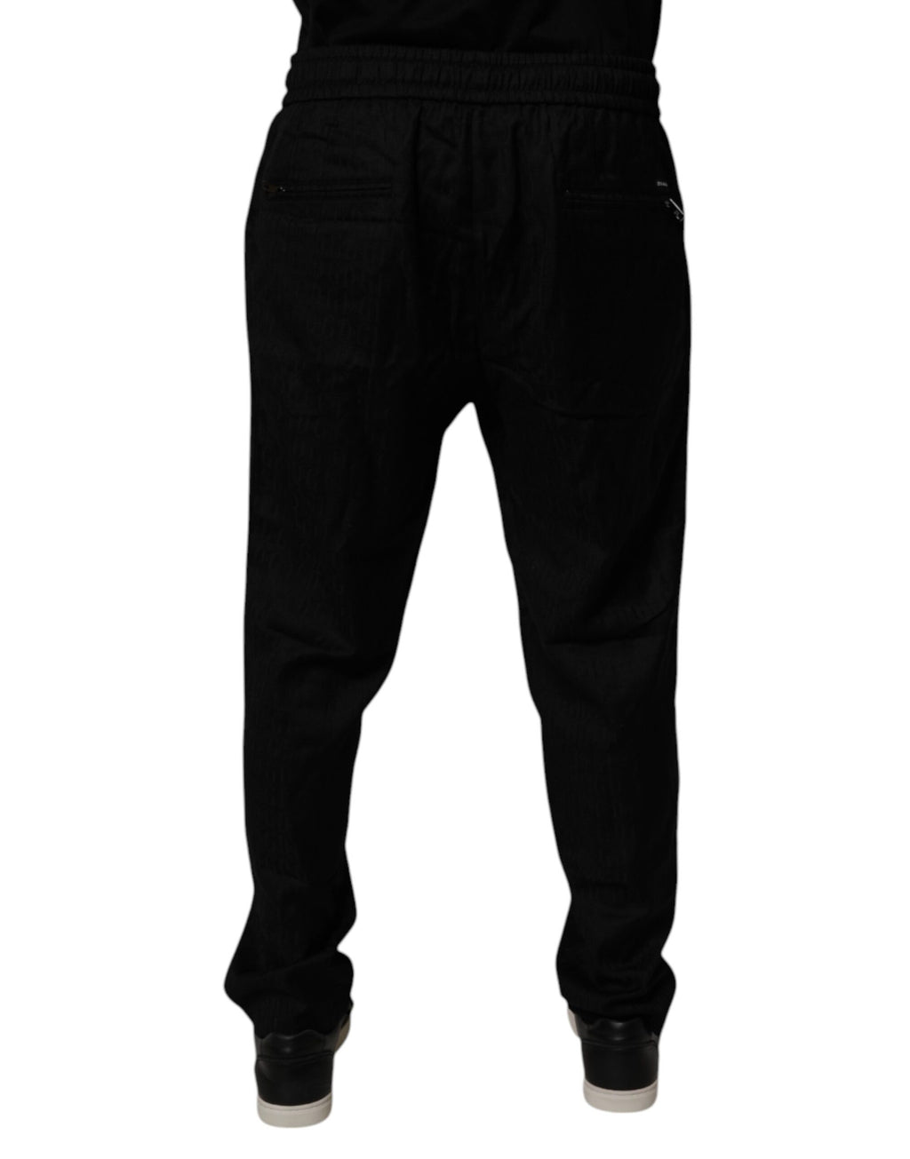 Dolce & Gabbana Schwarze Jogginghose aus Wolle Sweatpants Hose