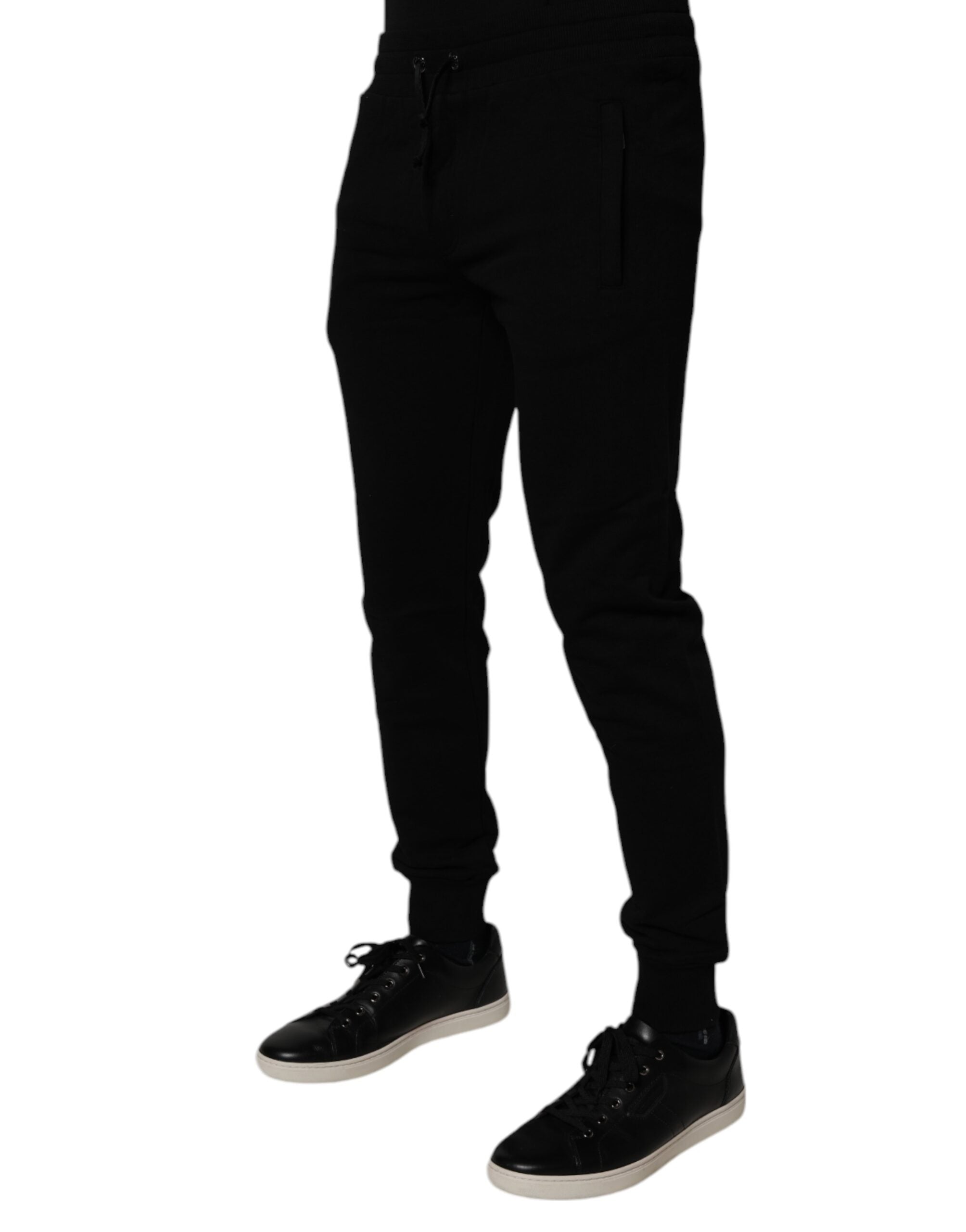 Dolce & Gabbana Schwarze Baumwoll-Jogger-Sweatpants-Hose
