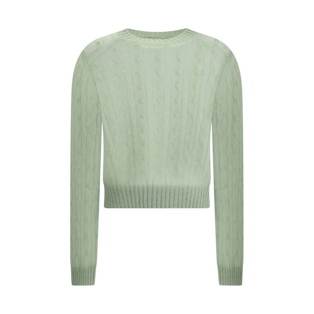 Brunello Cucinelli Pullover aus Mohair und Wolle mit Zopfmuster