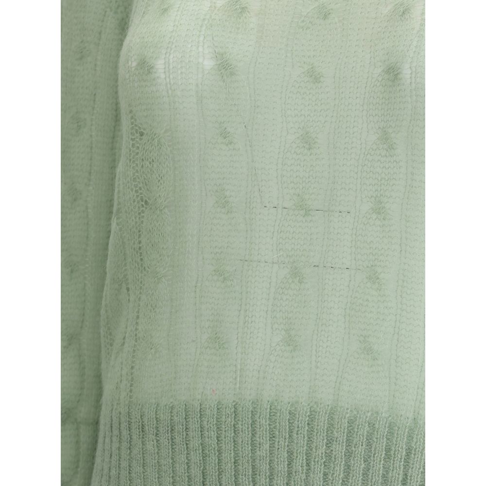 Brunello Cucinelli Pullover aus Mohair und Wolle mit Zopfmuster